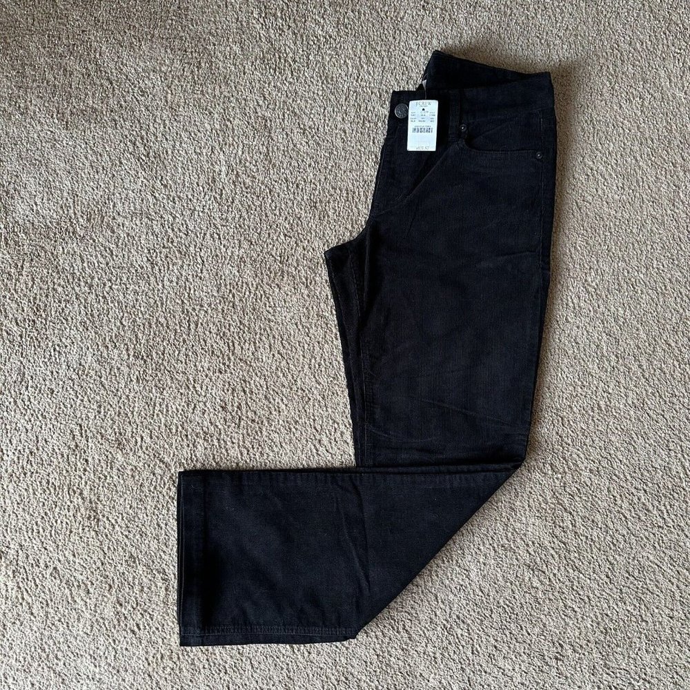 J Crew Pants Womens 30S (32x31) Bootcut Corduroy Black NWT Mid Rise